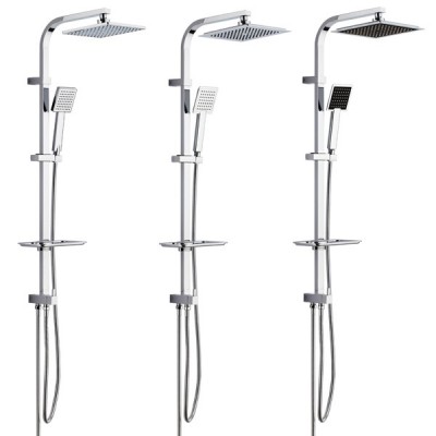 2017 New Style Stainless Steel Wall Mount Bath Rain Massage Shower Set with Twin Shower Head